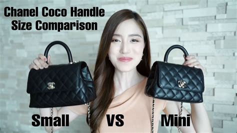 chanel coco handle small vs mini